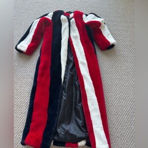 HERA COLLECTION STRIPE FAUX FUR COAT